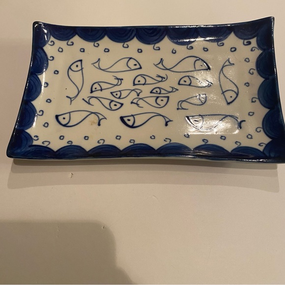 Ceramic Fish Design sushi plate 7 1/4” x 4 1/4” - Picture 2 of 6